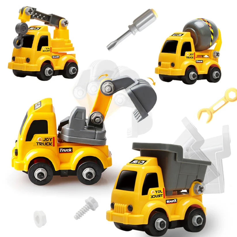 

Children's Simulation Engineering Car Toy Car Excavator Simulation Model Inertia Set Assembling Car Resistance Machineshop Truck
