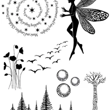 Фея Ангел лес прозрачный штамп для DIY Скрапбукинг/изготовление открыток/Дети Рождество забавные украшения