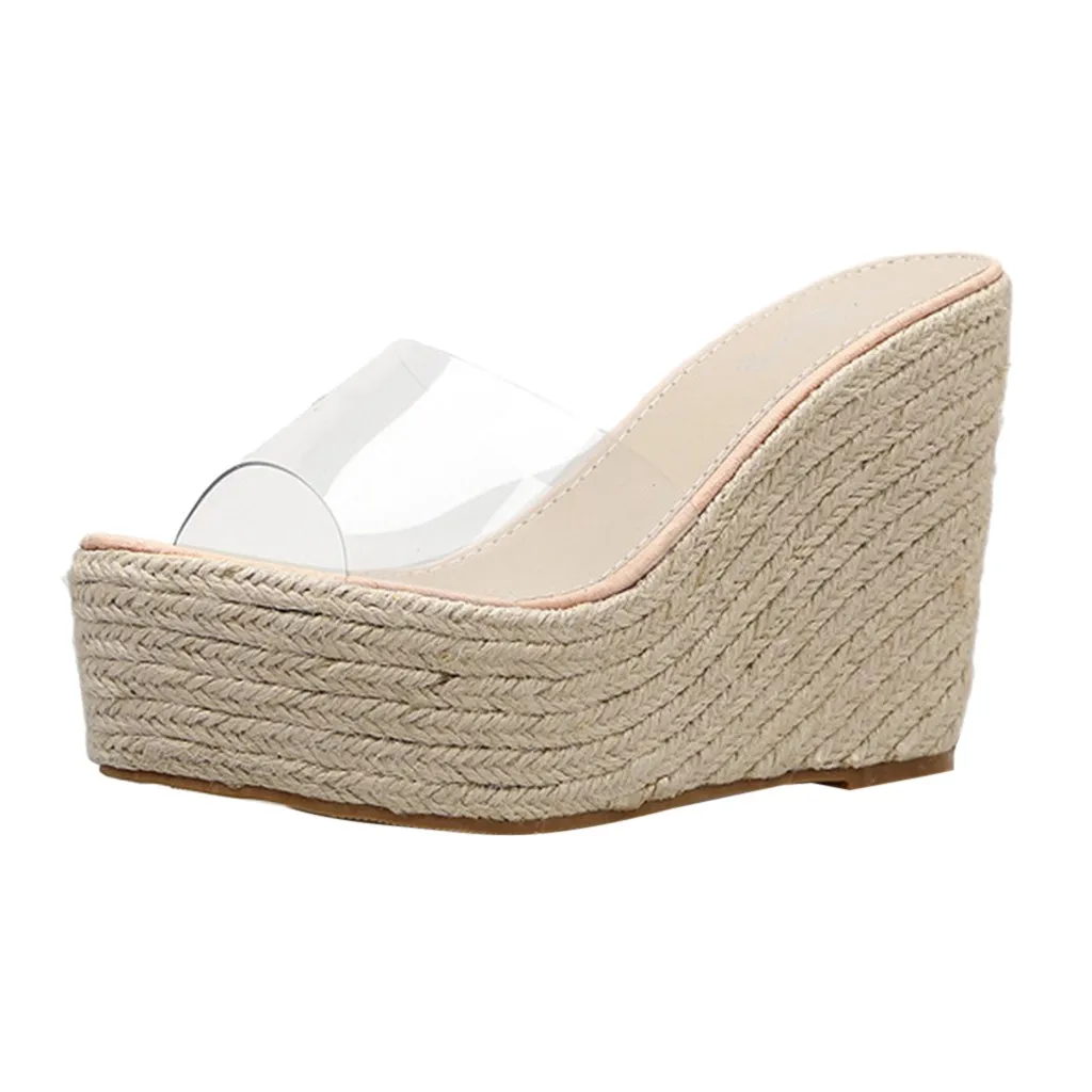 

SAGACE Women Elegant Summer Lady Leisure Platform Hemp Sandals Wedge Beach Slipper Thick-Soled Wear-Resistant shoes woman May 21