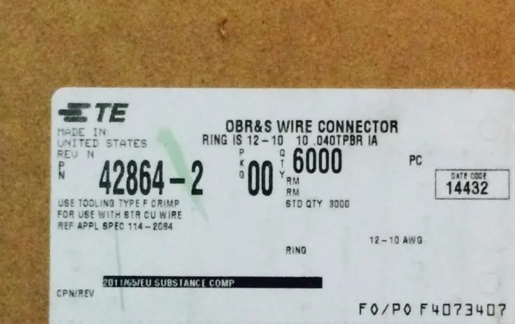 Terminal de Terminais de Terminais Novas e Originais 100% de Peças Tyco Conectores Terminais 42864-2 te Amp 1 High Quality Renovação da Casa