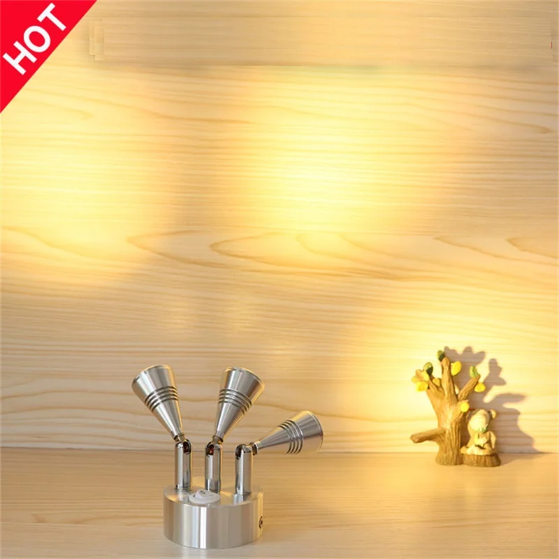 

Энергосберегающая оконная лампа с перезарядкой, 3 Вт/9 Вт, подвижный светильник для фотосъемки, фоновая Подставка для ювелирных изделий с 3 головками, прожектор для шкафа с переключателем