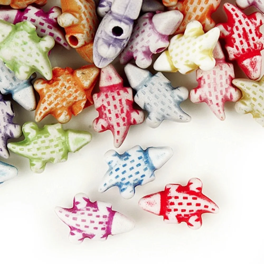 

New Arrival 210PCS/Lot 10x7x4mm Mixed Color Dinosaur Animal Antique Acrylic Cuboids Beads Craft DIY AR0010