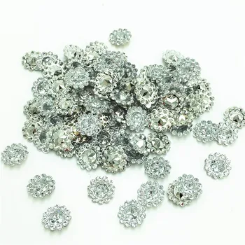

200PCS 11mm Clear Crystal Acrylic Rhinestone Round Sunflowers Appliques/Wedding Craft Decoration