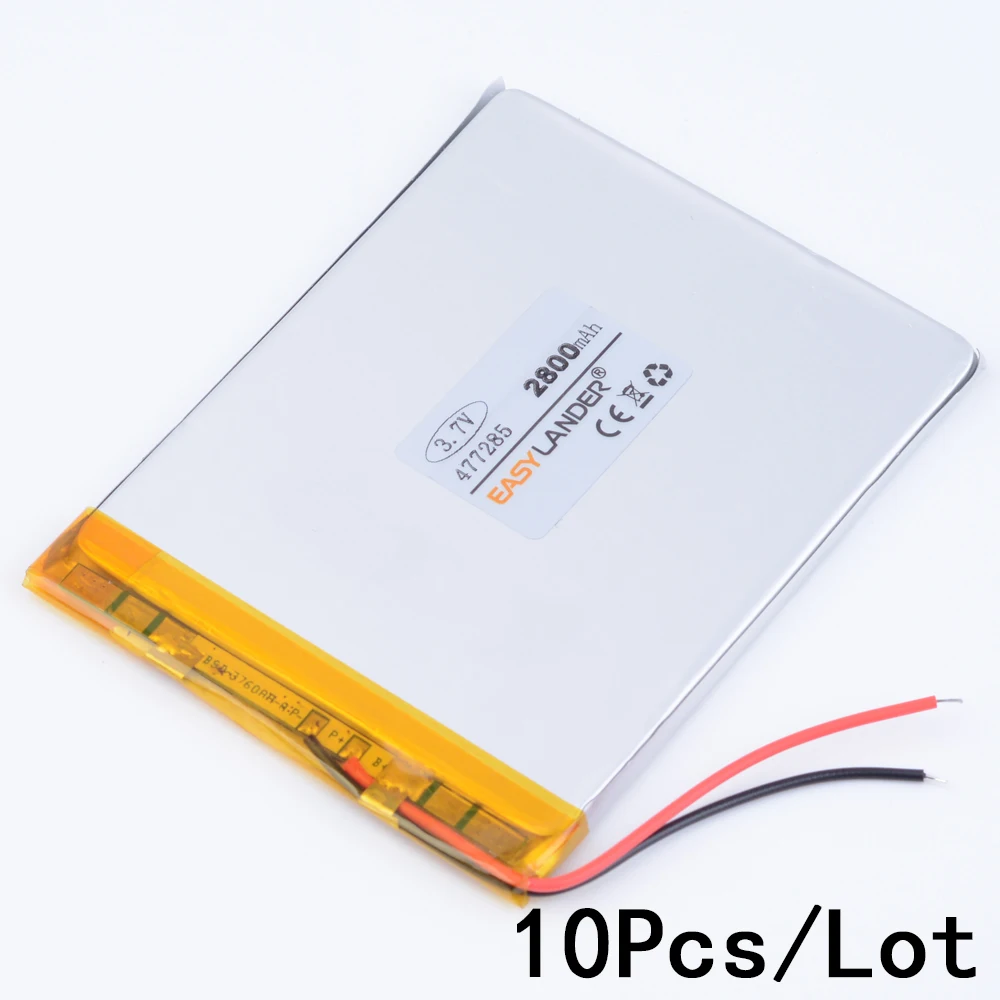 10pcs/Lot 3.7V 2800mAh Polymer Li-ion Battery For