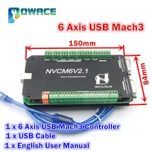 6 осей NVCM Mach3 USB порт 125 кГц шаговый двигатель контрольная карта ЧПУ контрольный Лер 12-32VDC