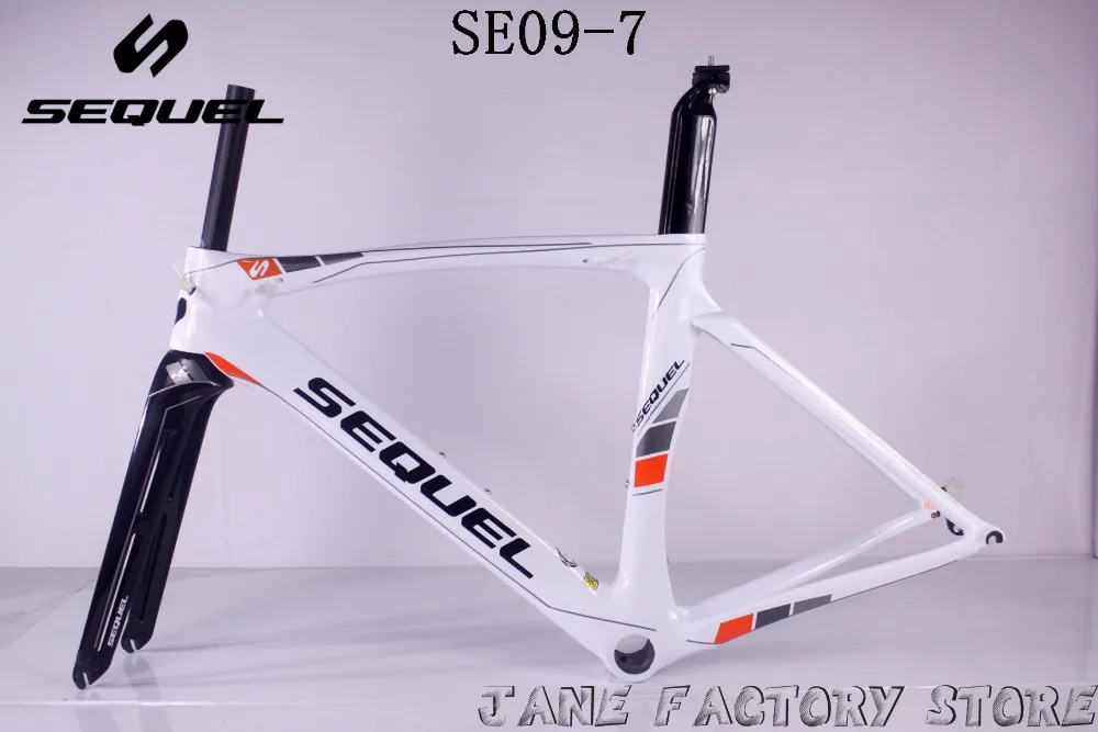 Excellent 2018 SE09-7 glossy carbon road bike frame Sequel brand hot selling T1000 carbon fiber cycling bike frame 0