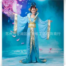 Синий горячий! китайский Древние Традиционные Infanta драматургический костюм халат платье принцессы
