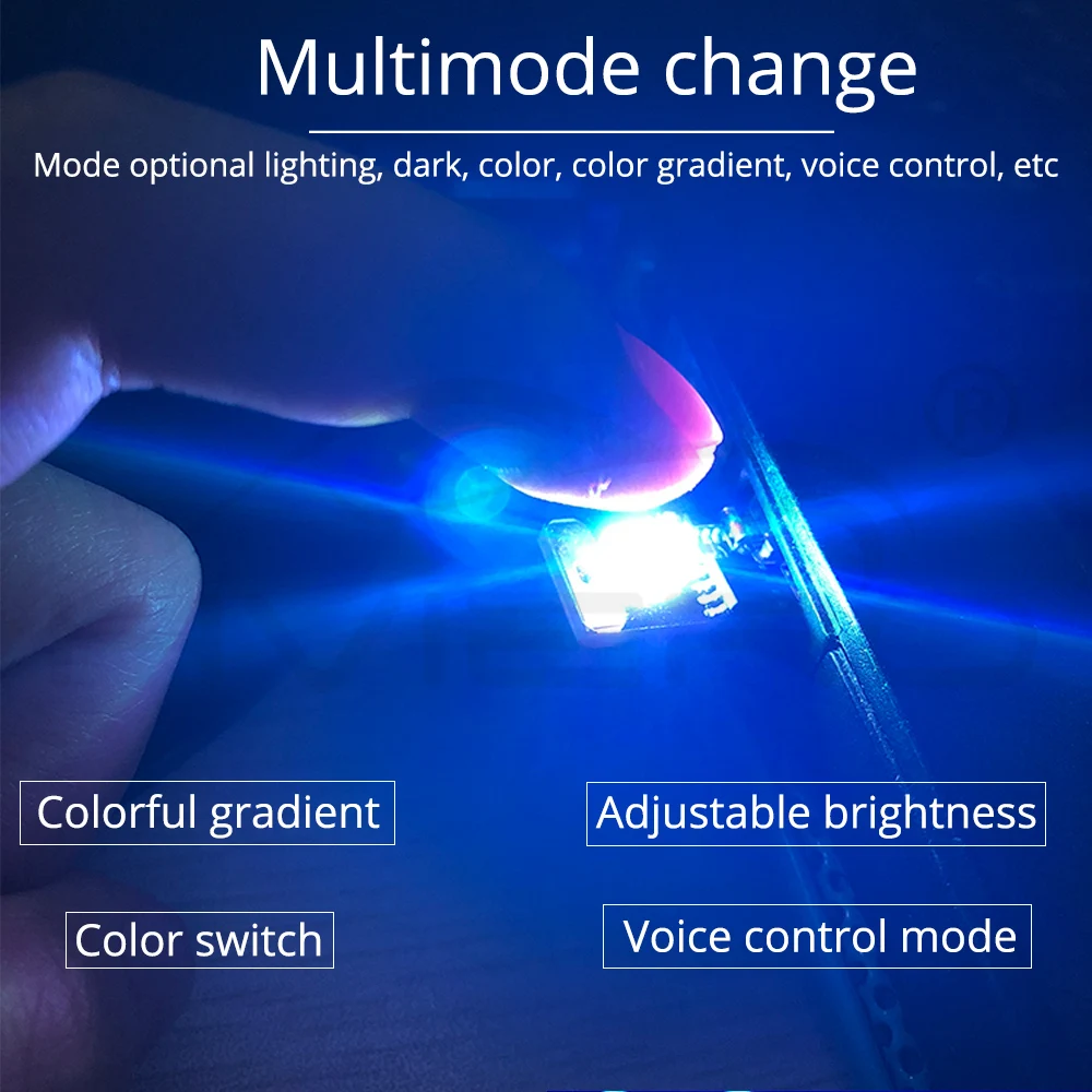 2X Авто USB светодиодный DC 5 В музыка воспроизведение Диммируемый Светильник Atmospher декоративная лампа, освещение Портативное подключи и играй RGB Голосовая активация