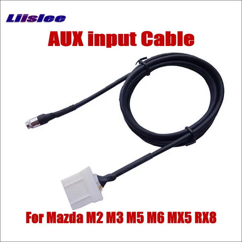 Liislee original plugues para aux adaptador 3.5mm conector para mazda m2 m3 m5 m6 mx5 rx8 áudio do carro cabo de mídia dados fio música