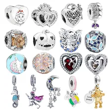 Модный 925 пробы Серебряный любовный оберег чучело белая Снежная Фея очарование принцессы браслет Pandora бусины в виде тыквы