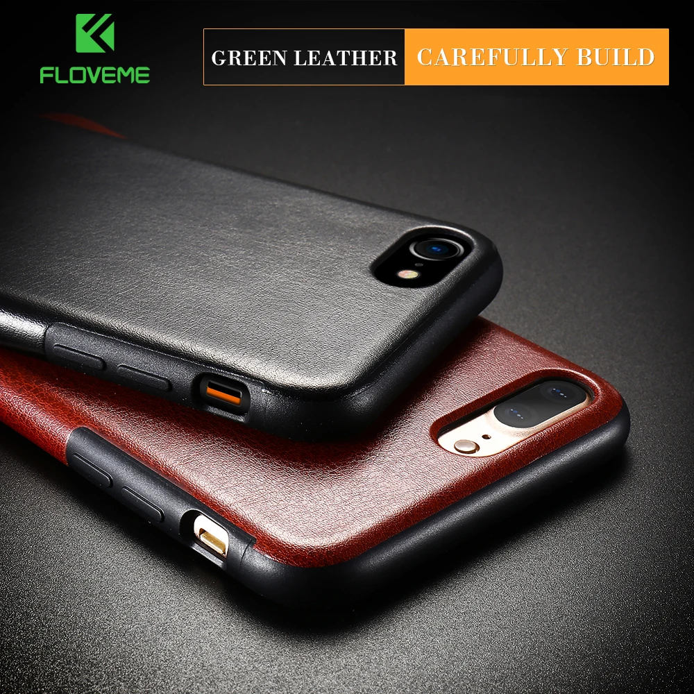 FLOVEME Retro Leather Protective Case For iPhone 7 6 Plus Crazy Horse Phone Cases 6s CoverPhone Accessories |
