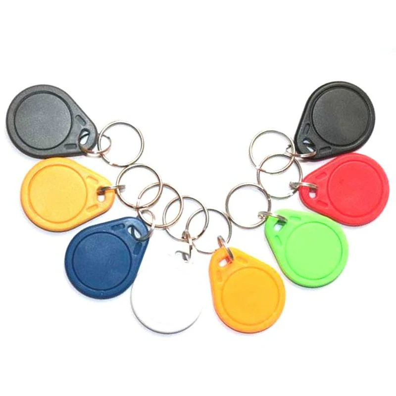 

5YOA 100pcs UID RFID 13.56mhz Duplicator Copy IC Tag Tags Card Sticker Key Fob Token Ring Proximity Chip Block 0 Sector Writable