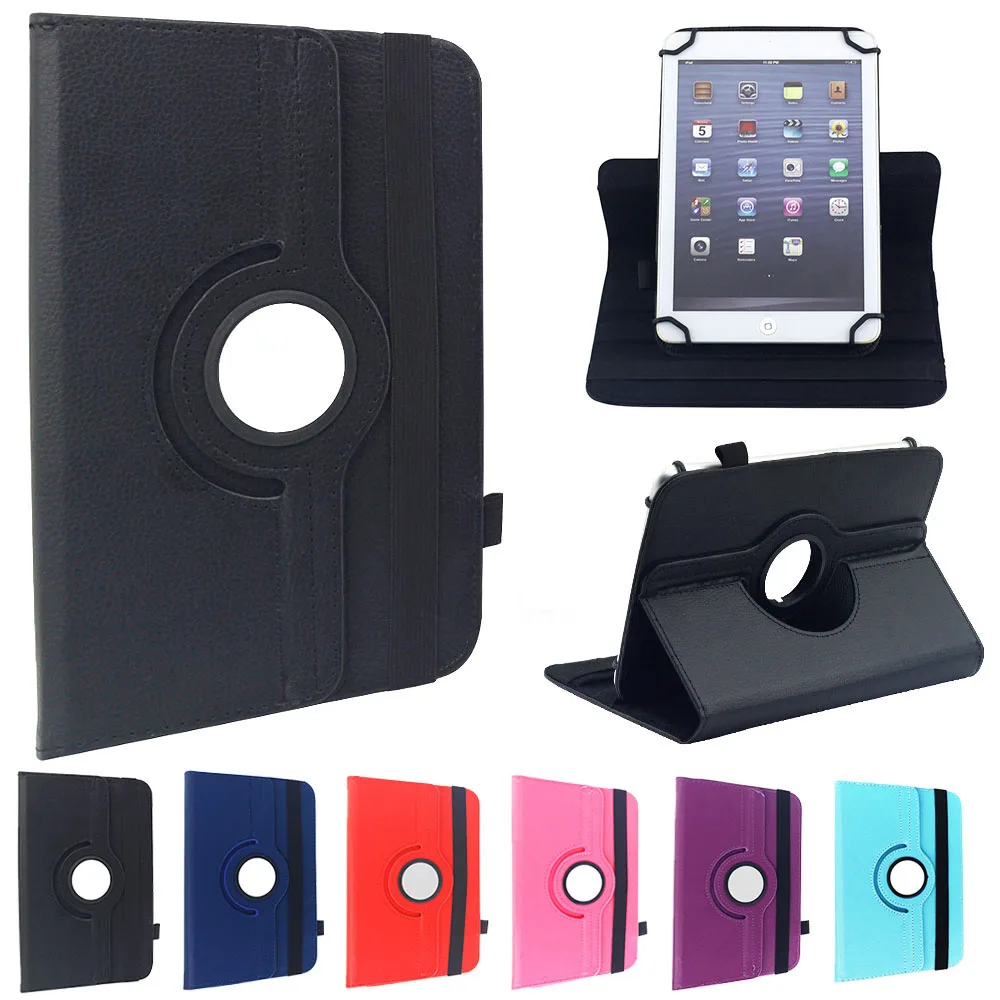 

360 Degree Rotating Universal 9.7 10 10.1 inch Tablet PC PU Leather Flip Stand Case For iPad 2 3 4/Air/Samsung/Lenovo Case