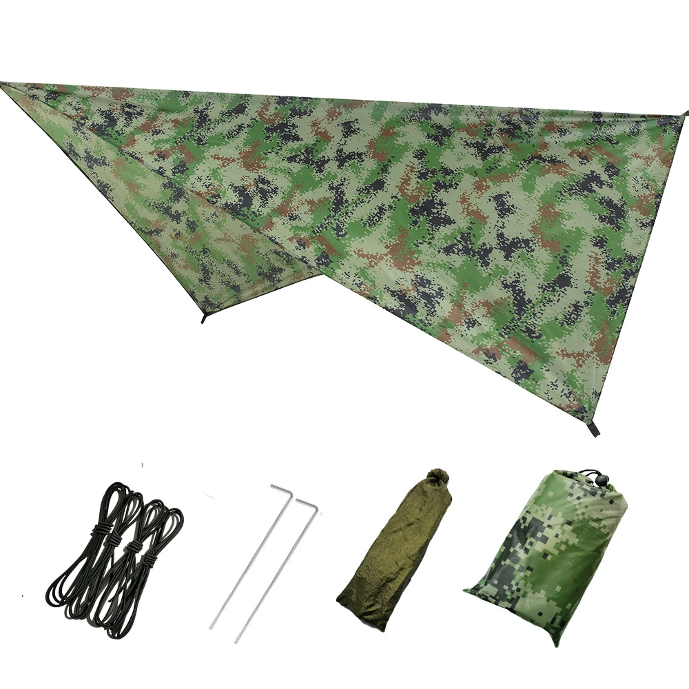 Camping Hammock with Mosquito Net and Rain Fly Portable Double Hammock with Bug Net and Tent Tarp Tree Straps for Travel Camping 