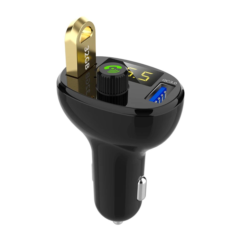 Bluetooth 4,2 Handsfree автомобильный комплект fm-передатчик модулятор QC3.0 быстрое зарядное устройство двойной USB беспроводной A2DP музыкальный плеер для двух телефонов