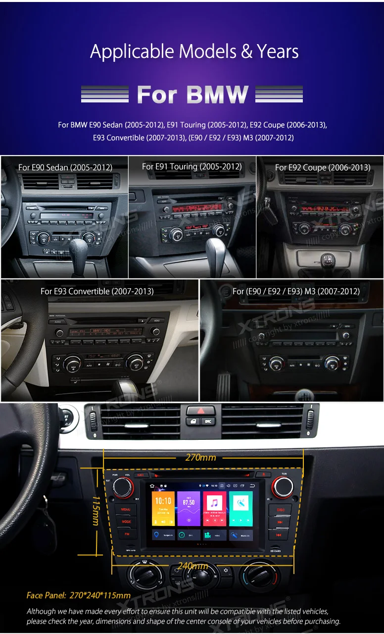 Clearance XTRONS Android 8.0 Octa Core Car DVD Player Stereo GPS for BMW E90 Sedan E91 Touring E92 Coupe E93 Convertible 2007 2008 2009 M3 2 Clearance XTRONS Android 8.0 Octa Core Car DVD Player Stereo GPS for BMW E90 Sedan E91 Touring E92 Coupe E93 Convertible 2007 2008 2009 M3 2
