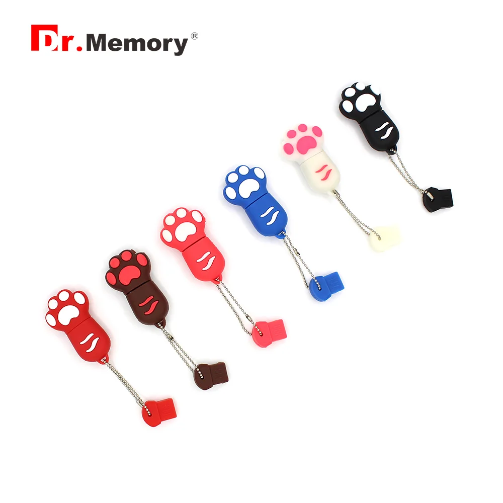 Мультяшные USB флэш накопители 64 ГБ кошка медведь лапа животное флешка