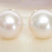 Xiuli 00271 AAA Естественный 10 мм идеально круглый белый жемчуг Серьги 14KGP solid gold