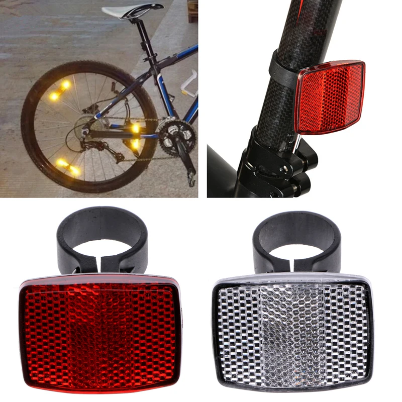 Excellent Bicycle Bike Handlebar Reflector Reflective Front Rear Warning Light Safety Lens New 2