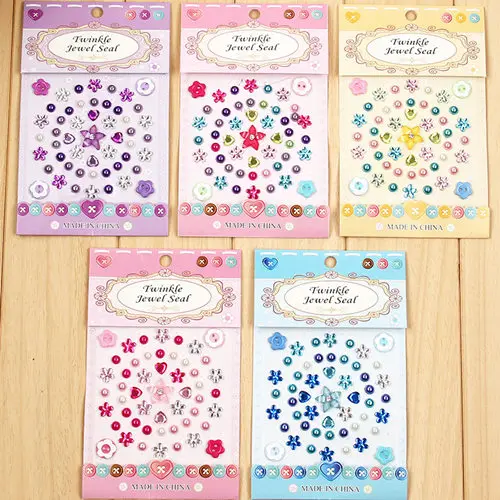 DIY crystal sticker Acrylic diamond stickers decorative accessories children's mobile phone3
