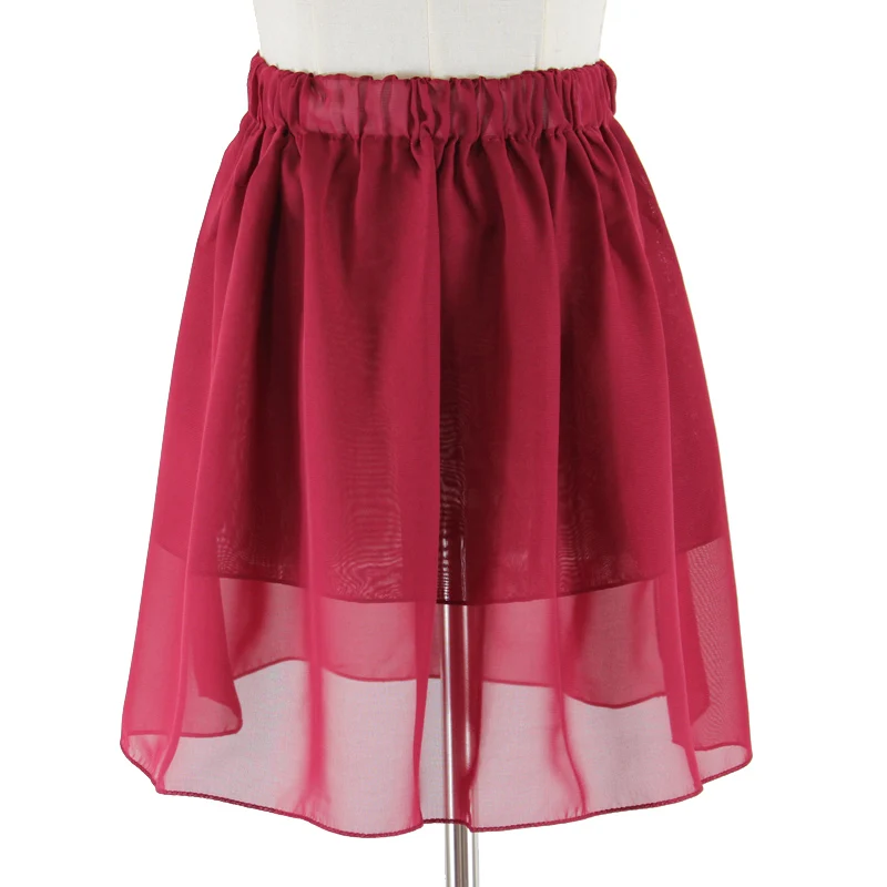 

2018 New Girls Chiffon Mini Skirt Summer Ladies Casual Slim Beach Pleated Skater Midi Skirts Saia High Waist Faldas Mujer