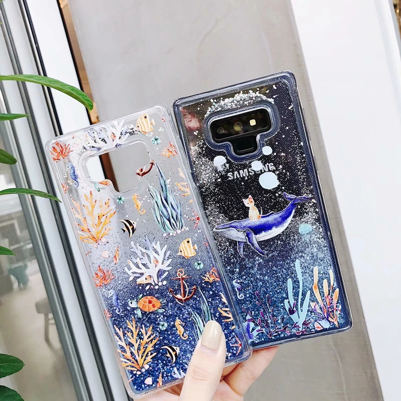

For Samsung Galaxy note 9 Dynamic Liquid Case 3D Relief A8 plus Cases Cover for Samsung S7 Edge S8 S9 A6 A8 plus note 8 Case Bag
