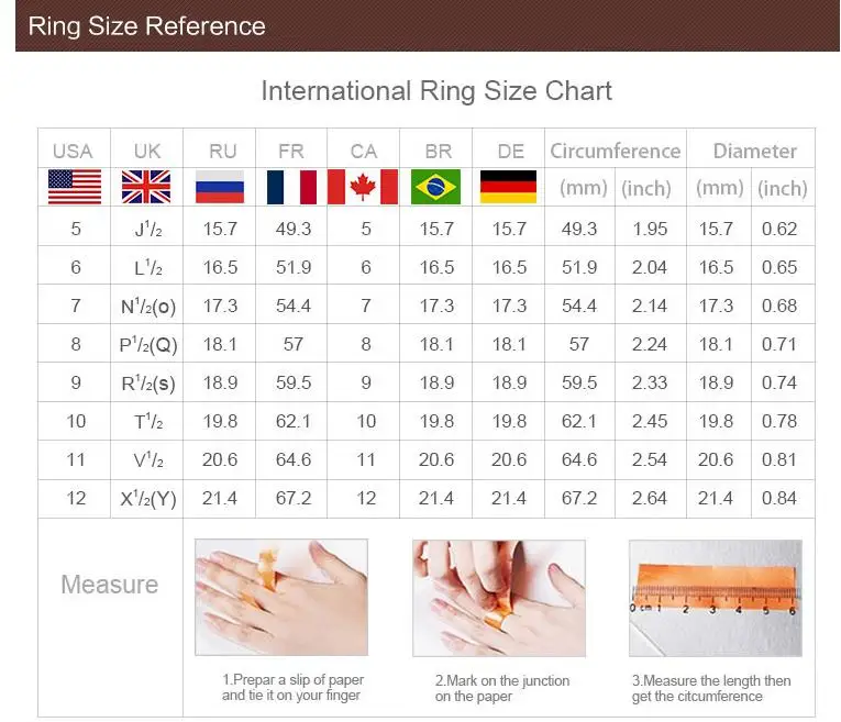 ring size standard 