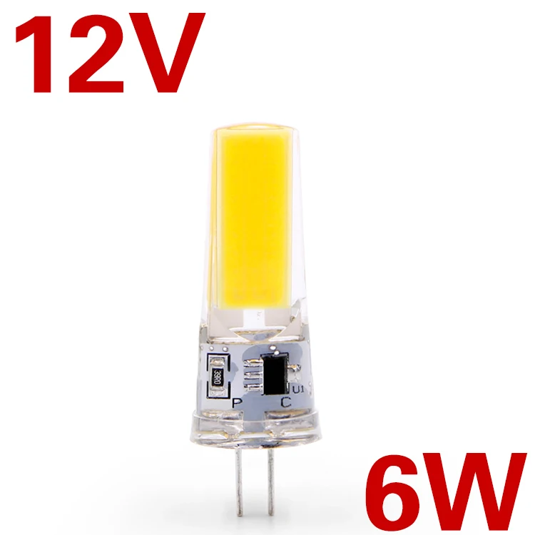 EnwYe светодиодный G4 G9 лампочка AC/DC 12V 220V 3W 6W COB SMD светодиодный светильник заменить галогенный прожектор - Испускаемый цвет: G4 6W  12V