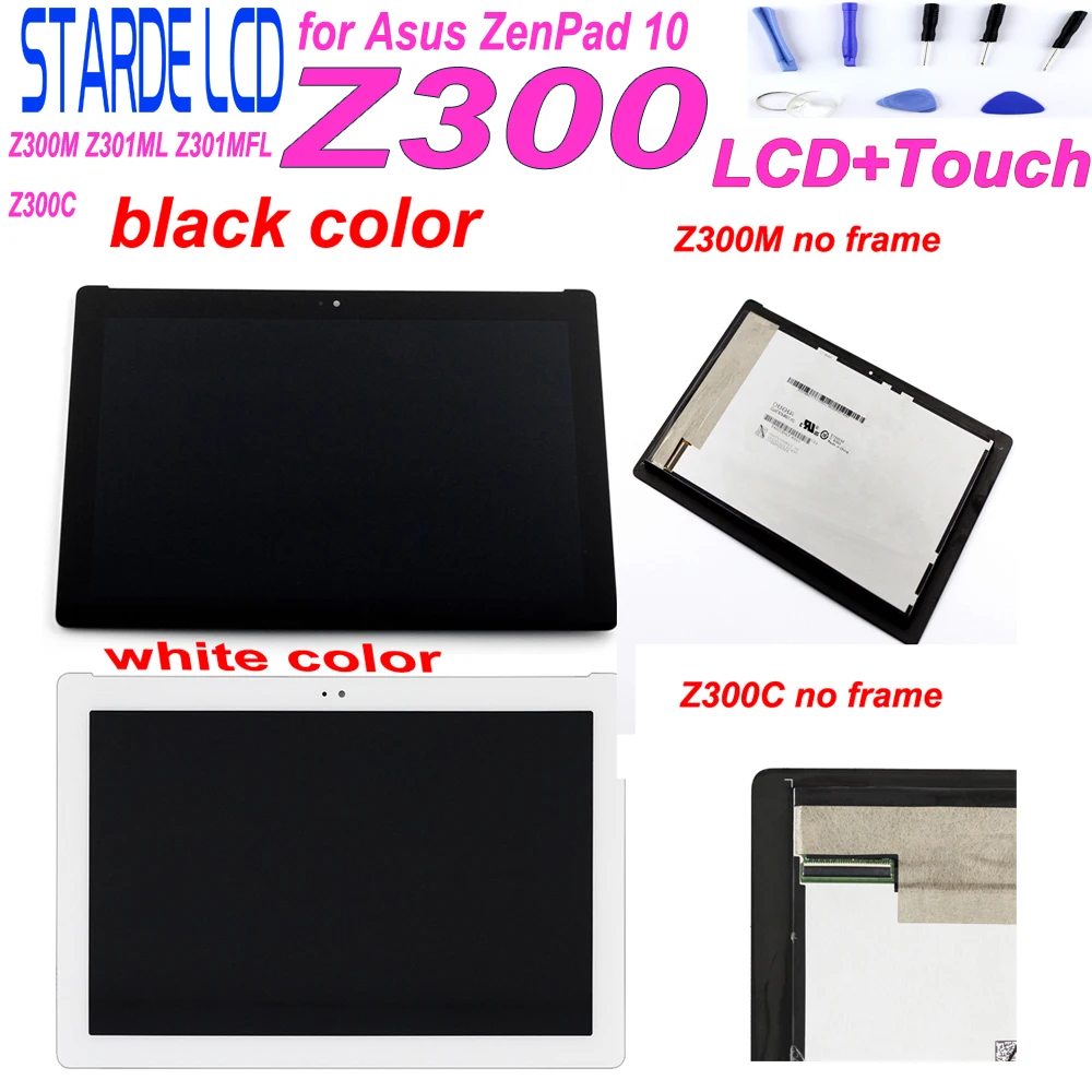 AAA Starde 10,1 ''LCD para Asus ZenPad 10 Z300C P00C P01T conector verde Z300M Z301ML Z301MFL conector AMARILLO pantalla táctil LCD - 1