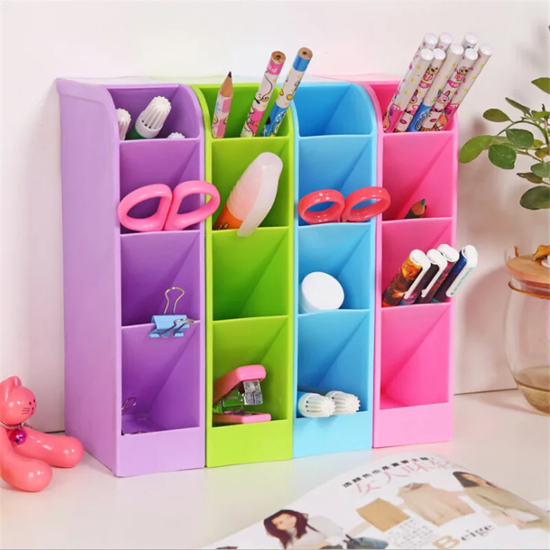

Plastic Desk Organizer Desktop Office Pen Pencil Holder Makeup Storage Jewelry Box Case Holder Display Stand Make Up Organizer