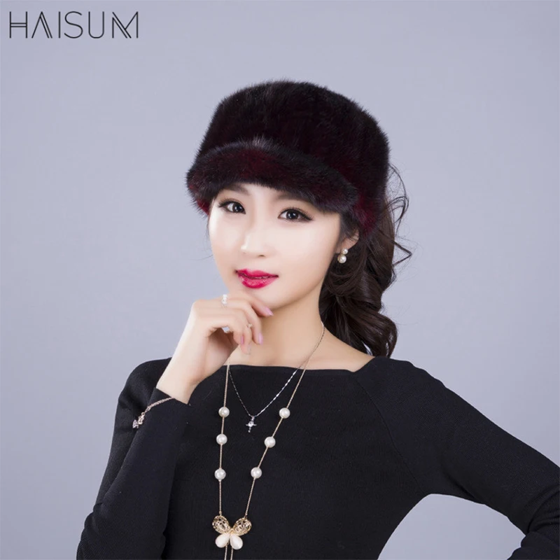 

New fashion ladies mink fur top hat hat fur hat no top mink hat children MZ25