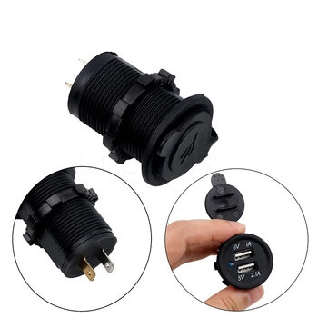 

Waterproof Dual USB Port Car Charger Cigarette Lighter Socket Plug Mobile Phone Smart Charging Adapter for car boat motorcycle