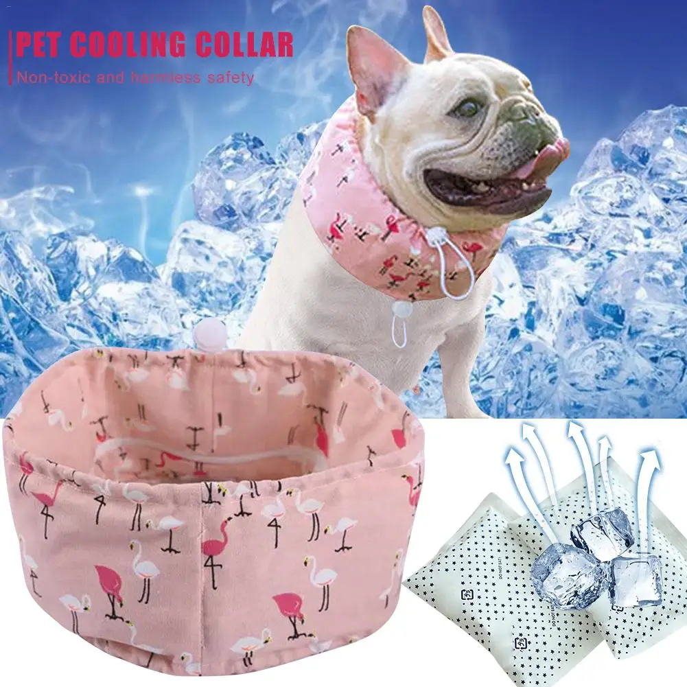 

Pet Cooling Bib Dog Towel Ice Scarf Chill Bandana Dog Collar For Summer Cool Comfortable Fabric With Ice Pack Adjustable
