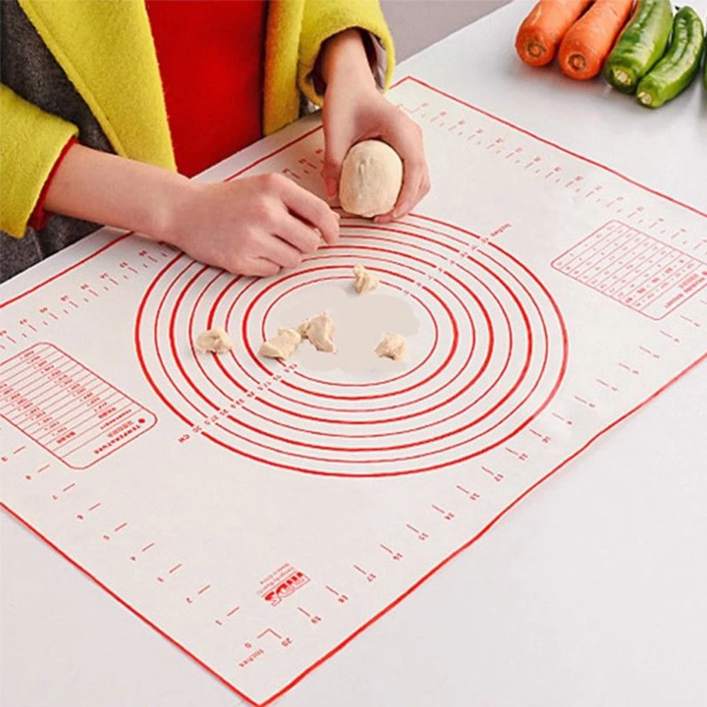 

Silicone Rolling Cake Dough Mat Kitchen Tool Red Black Color Pastry Clay Fondant Baking Sheet High Quality 60*40cm