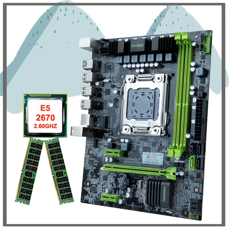 #^Special Price Discount motherboard bundle HUANANZHI X79 6M LGA2011 motherboard with CPU Intel Xeon E5 2670 2.6GHz RAM 32G(2*16G) DDR3 REG ECC