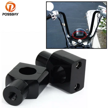 

POSSBAY Black 25MM 1'' Universal Aluminum Motorcycle Handlebar Mount Clamp Riser Handle Bar Risers For Honda Yamaha Harley Moto