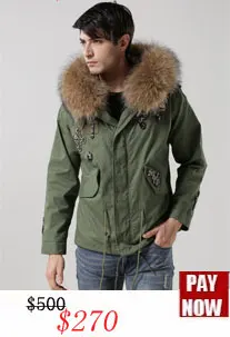 forro de pele homem parka com capuz de pele de guaxinim real