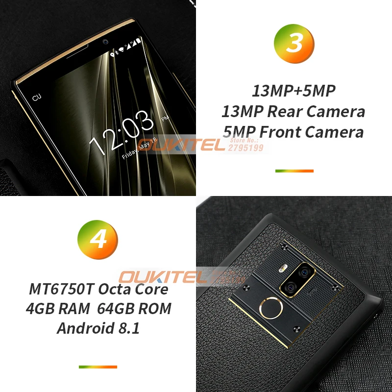 Oukitel K7 10000 мАч 9V2A Android 8,1 смартфон 18:9 6,0 \