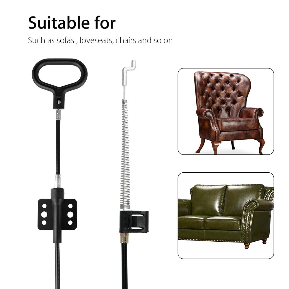 

2Pcs Universal Recliner Cable Sofa Pull Handle Release D-Ring Lane Cables JA55