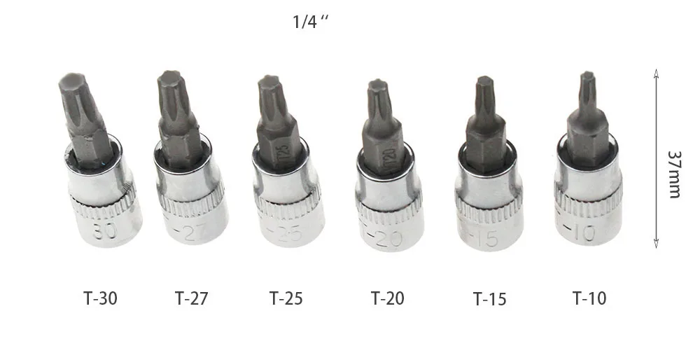 Девятый мир 9 шт 1/" 3/8" Привод хром-ванадиевой стали защита от вскрытия Torx звезда Набор торцевых головок T10-T50