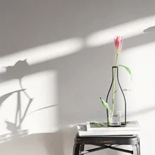 Новые черные линии ваза абстрактный домашний декор минималистский абстрактного железная ваза сухих цветов стеллажи для вазы Nordic цветочные орнаменты