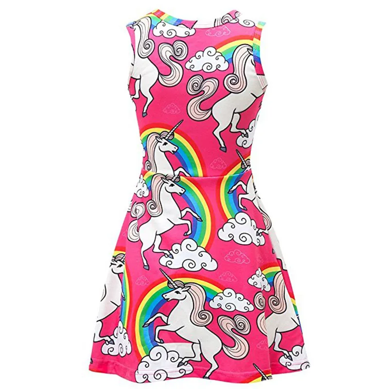 Party Supplies Baby Girls Unicorn princess Dresses for Kids cosplay Halloween Clothes Flamingo Unicorn pajamas silk sleepwear 10 (13)