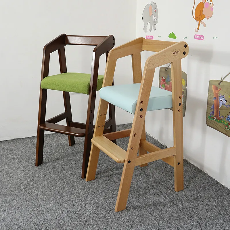 

Children chair baby eating seat dining chair backrest solid wood can be raised and lowered study desk chair portable baby stool