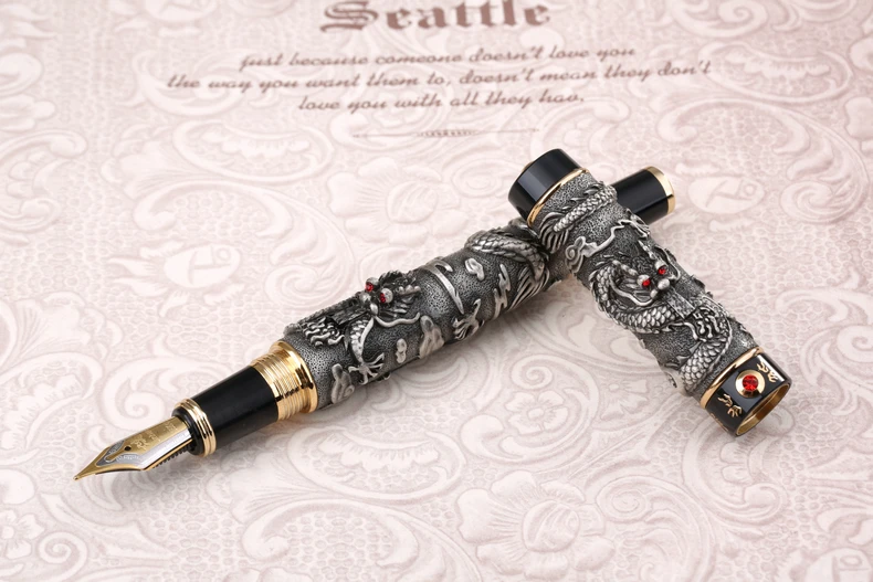 JINHAO-GRAY-FOUNTAIN-font-b-PEN-b-font-B