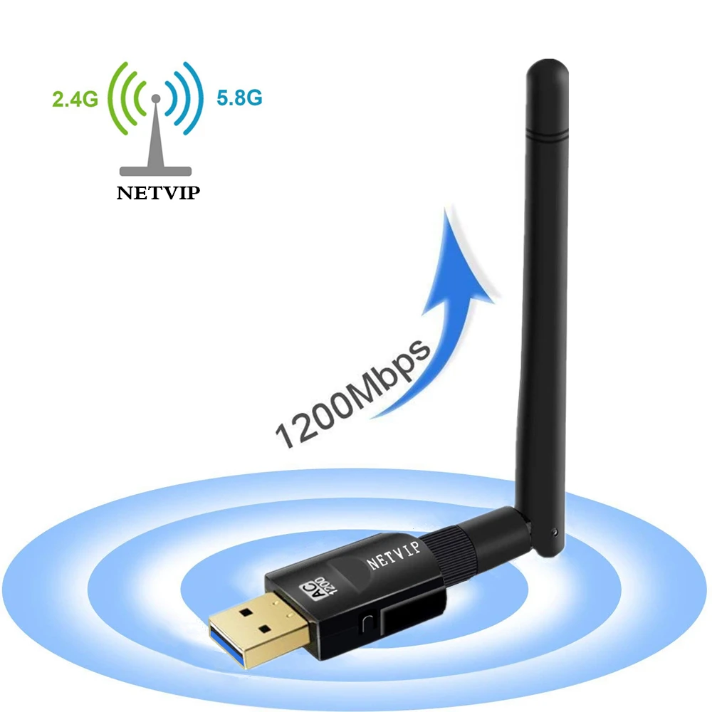 Wifi адаптер 1200 Мбит/с Высокая направленная двухдиапазонная антенна USB 3 0 сетевой LAN
