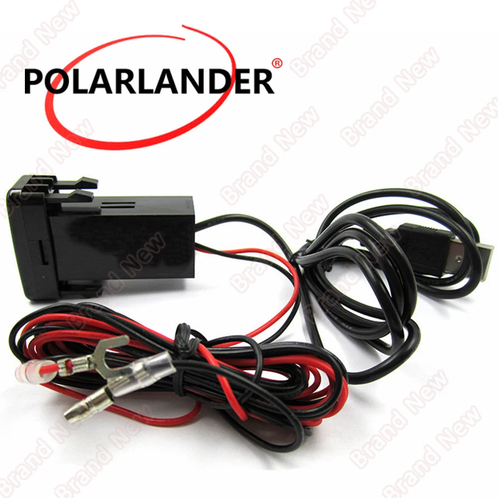 2.1A Dual USB Car Charger MP3 Audio Player ABS for Toyota Socket