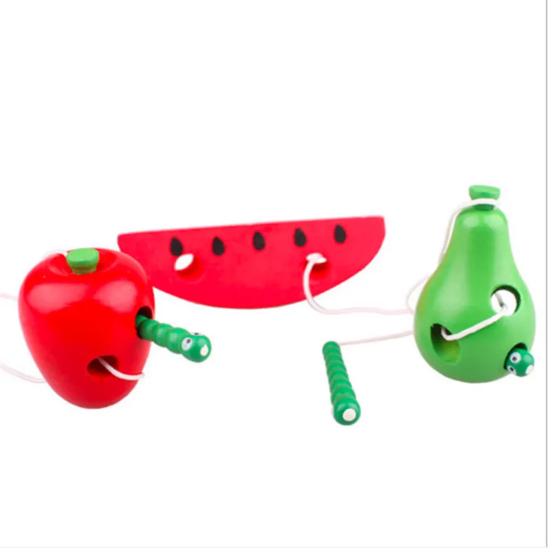 Гусеница Eats Apple Pear обучающая деревянная головоломка для маленьких детей новинка