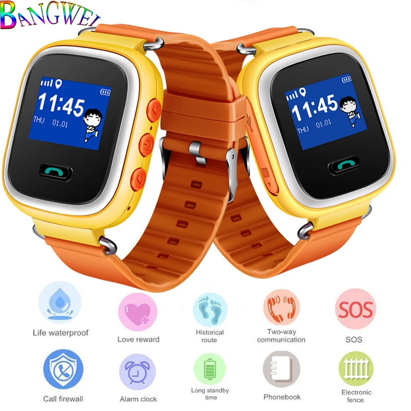 BANGWEI Children Smart Watch Baby Digital Clock Watch Safe Positioning LBSTracker Voice Chat Message Remind Children Smart Watch