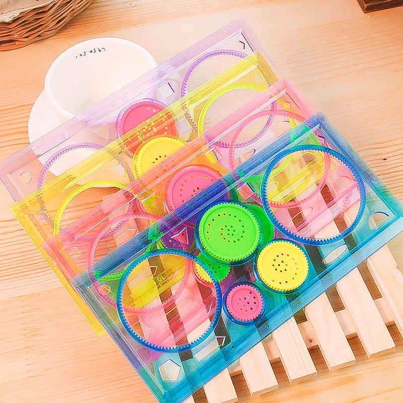 

Painting Multi-function Puzzle Spirograph Geometric Ruler Drafting Tools For Students Drawing Toys Children Learning Art Tools