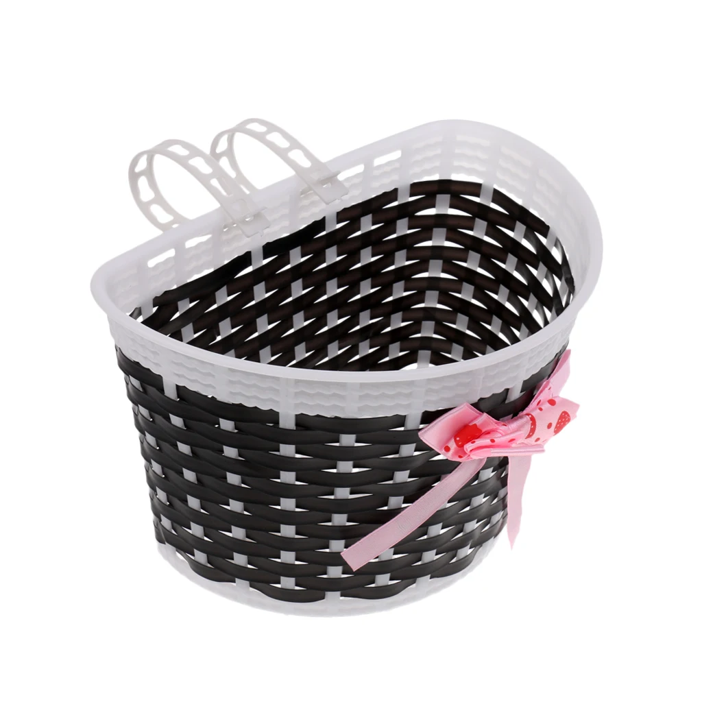  Bicycle Basket Front Bag Rear Hanging Basket Panniers Bike Bowknot Front Basket For Children Girl Gifts Cycling Accessories